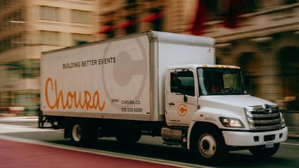 A Choura delivery truck on the move