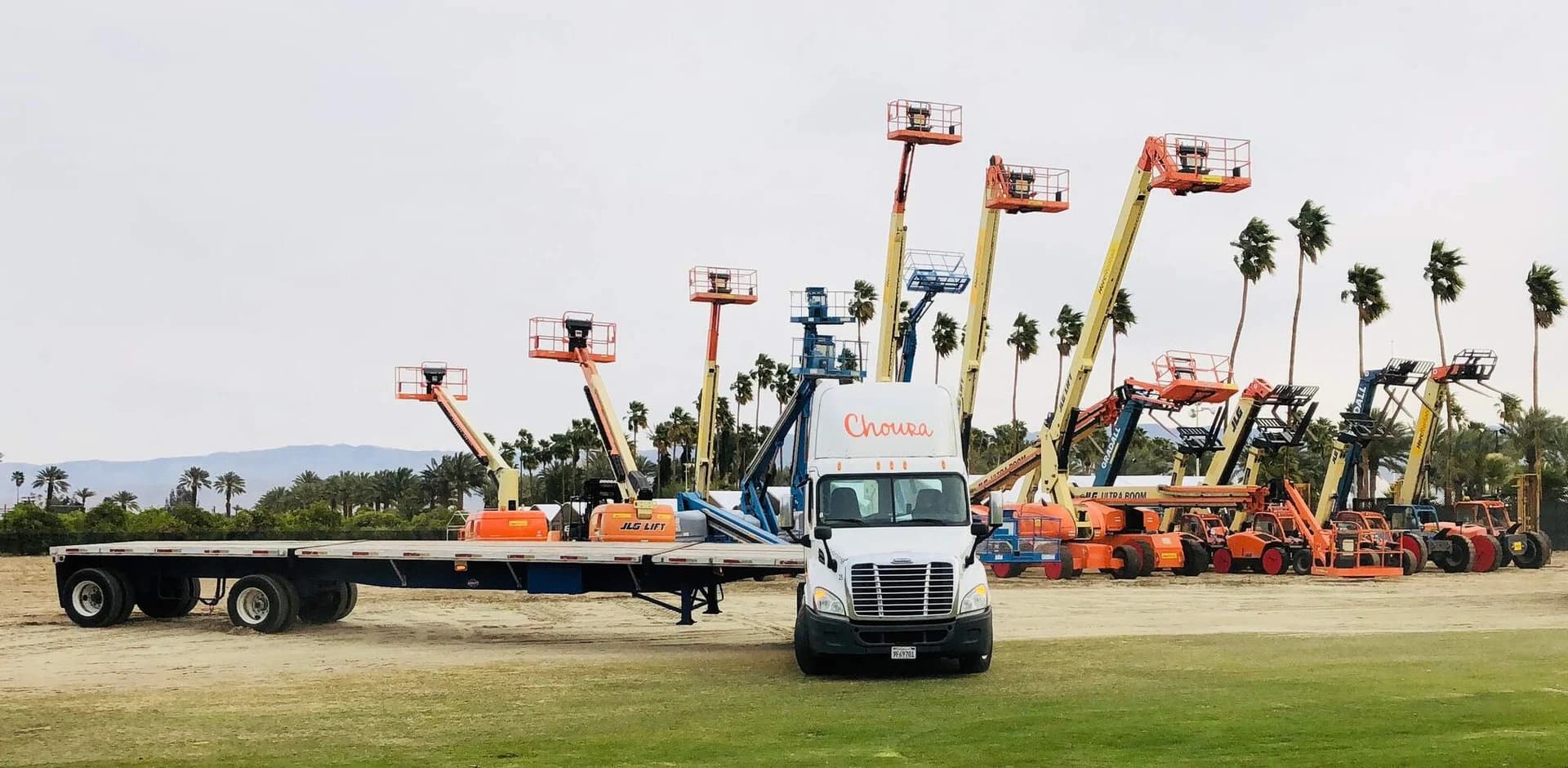 Choura event equipment and lift fleet prepared for a large build