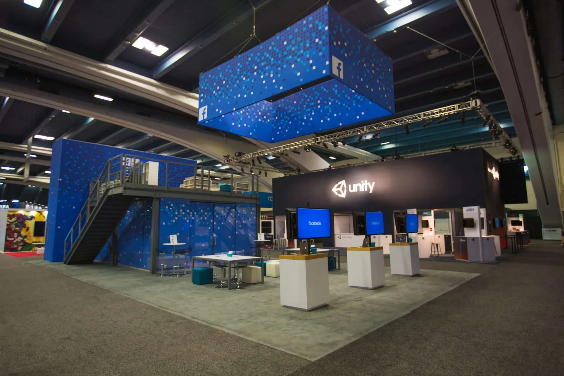 Facebook trade show exhibit showcasing innovative design