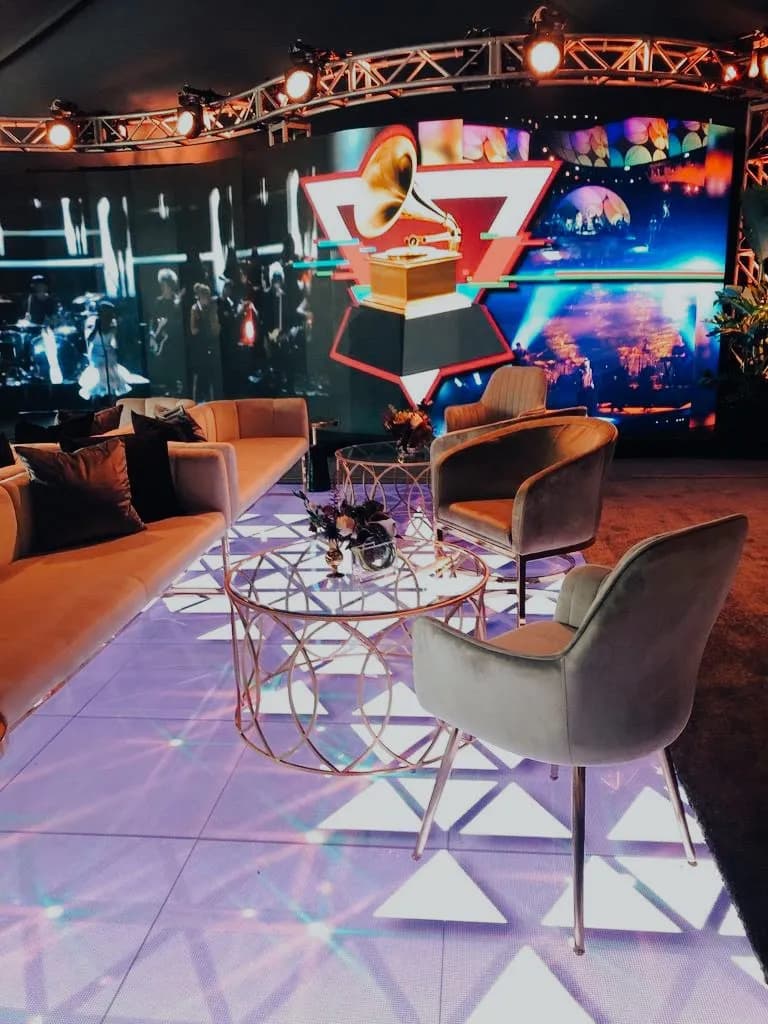 Custom seating and floral installation for the AEG Grammy Awards