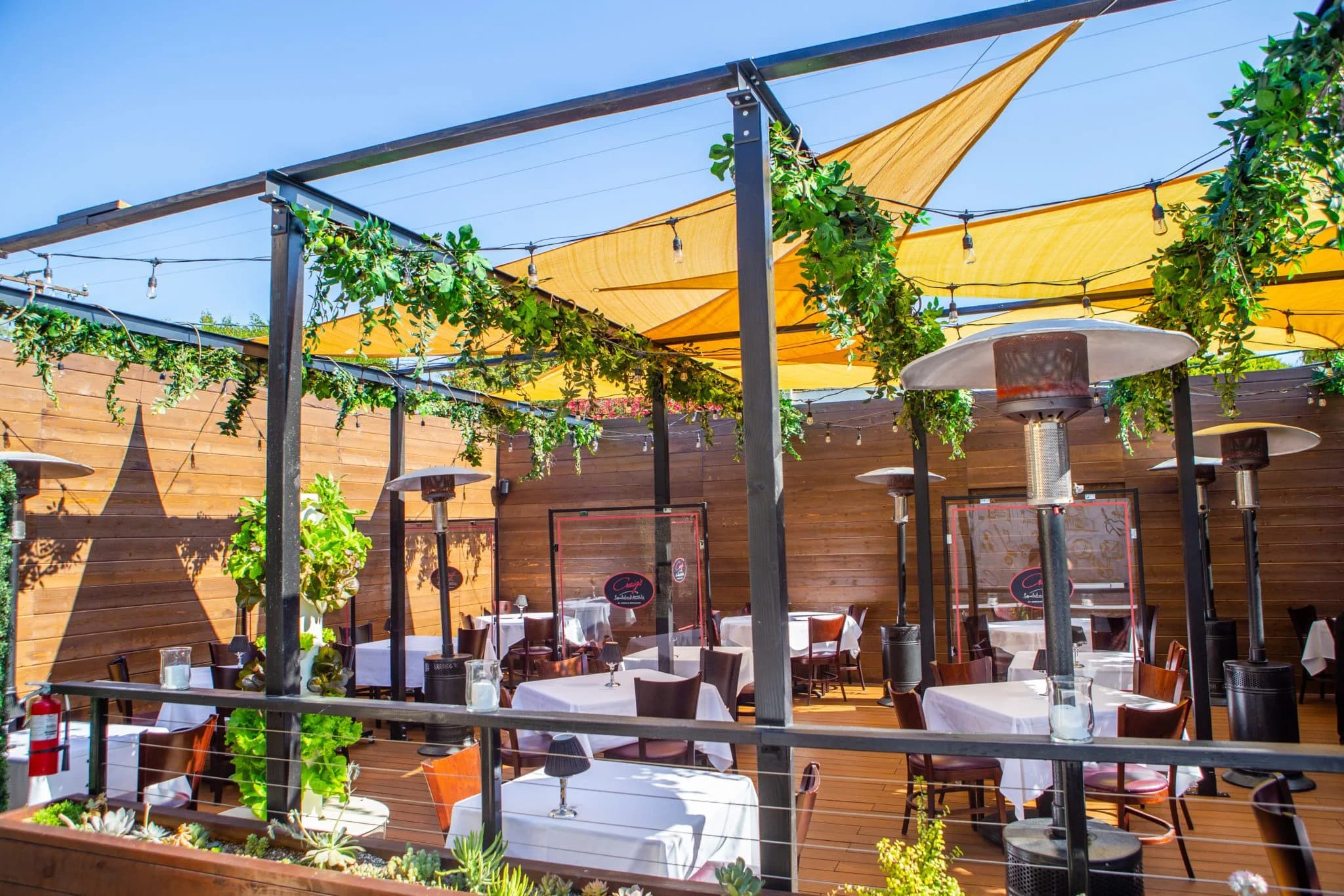 Exterior of a completed extended dining deck