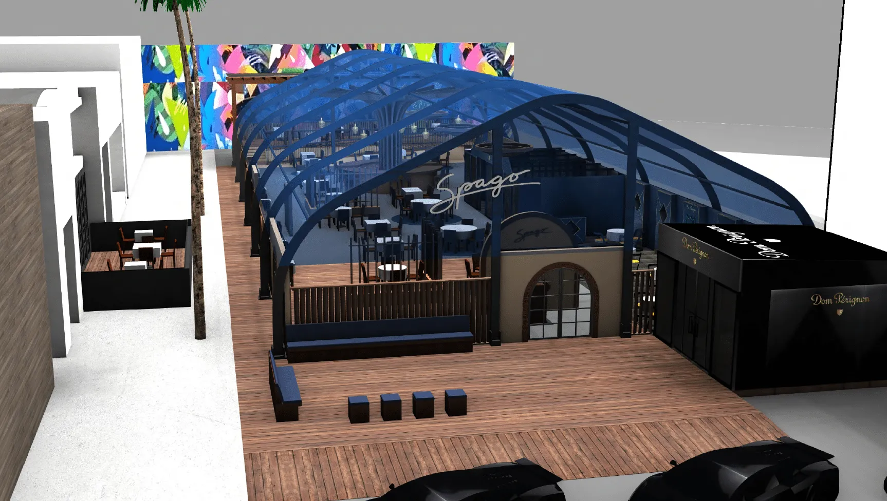 Spago outdoor dining rendering