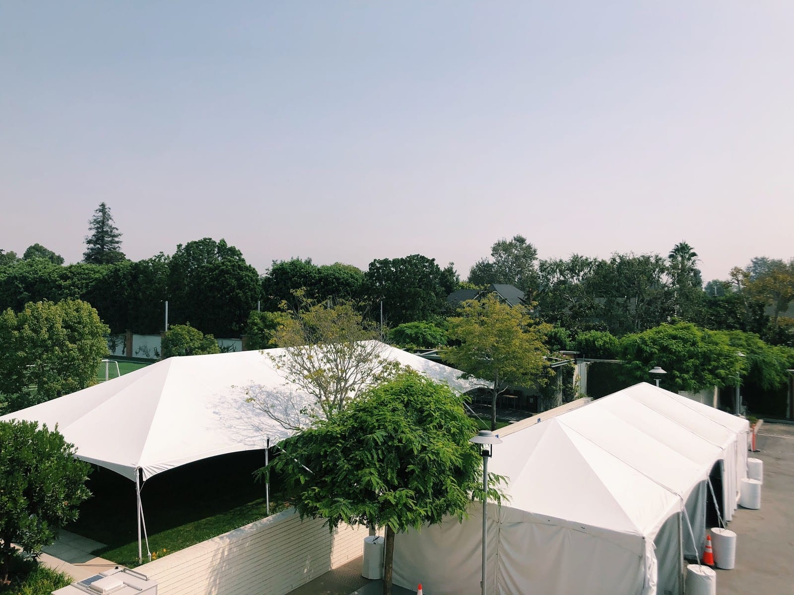 Temporary tents for a School