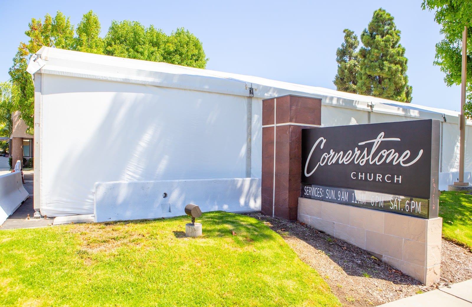 Cornerstone Church outdoor tent in los angeles