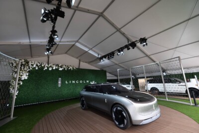 Choura Events: Lincoln Activation at Pebble Beach Concours 2022 Lincoln concept vehicle under tent